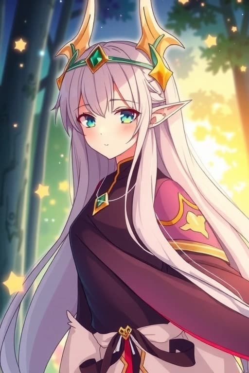 Elfa sanadora de fantasía — Mágica, tranquila, protectora